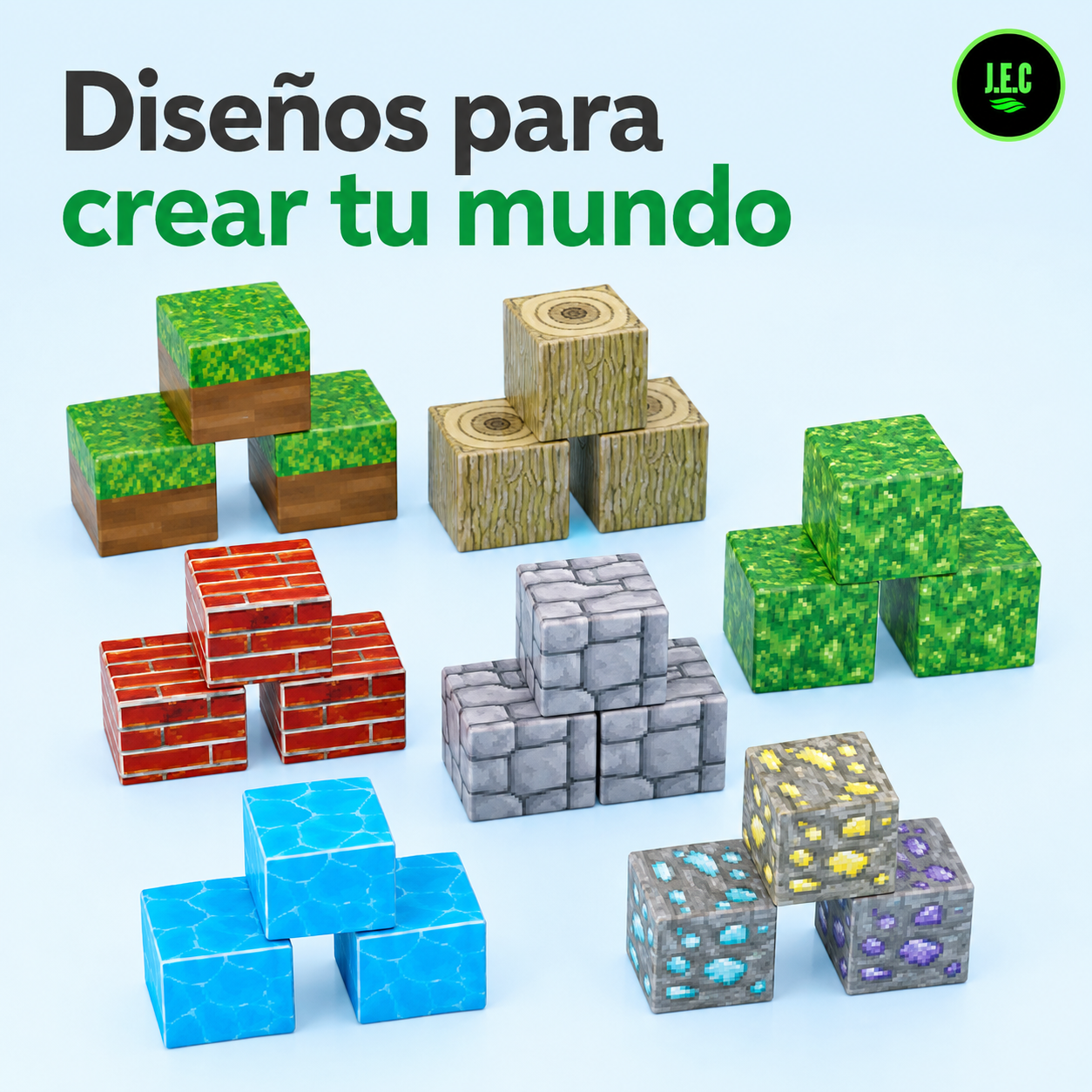 Bloques Magnéticos Pixelados de Construcción 100 Piezas