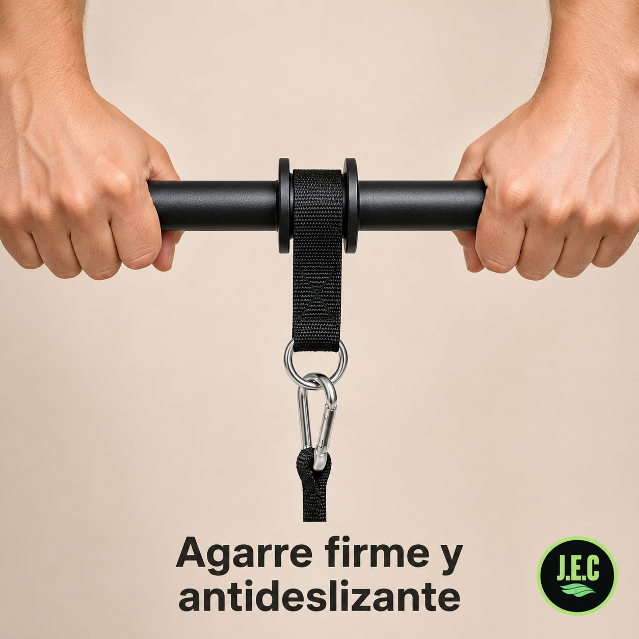 Barra con Correa para Discos, Entrenamiento de Fuerza Duradero