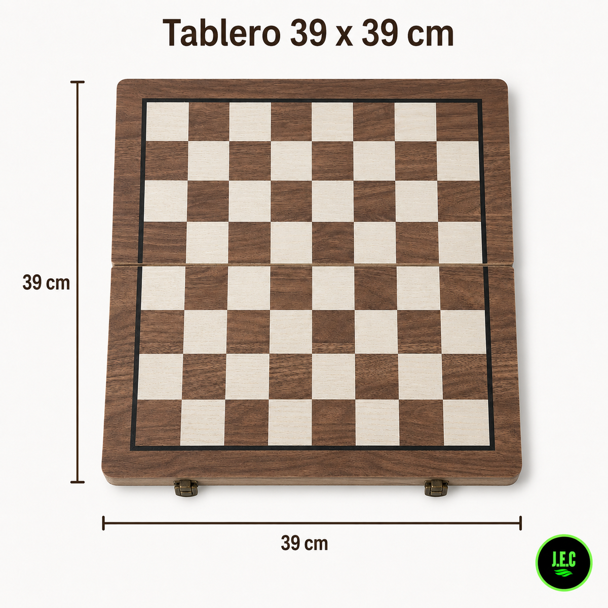 Ajedrez magnético de madera 39x39 cm plegable (45 caracteres)