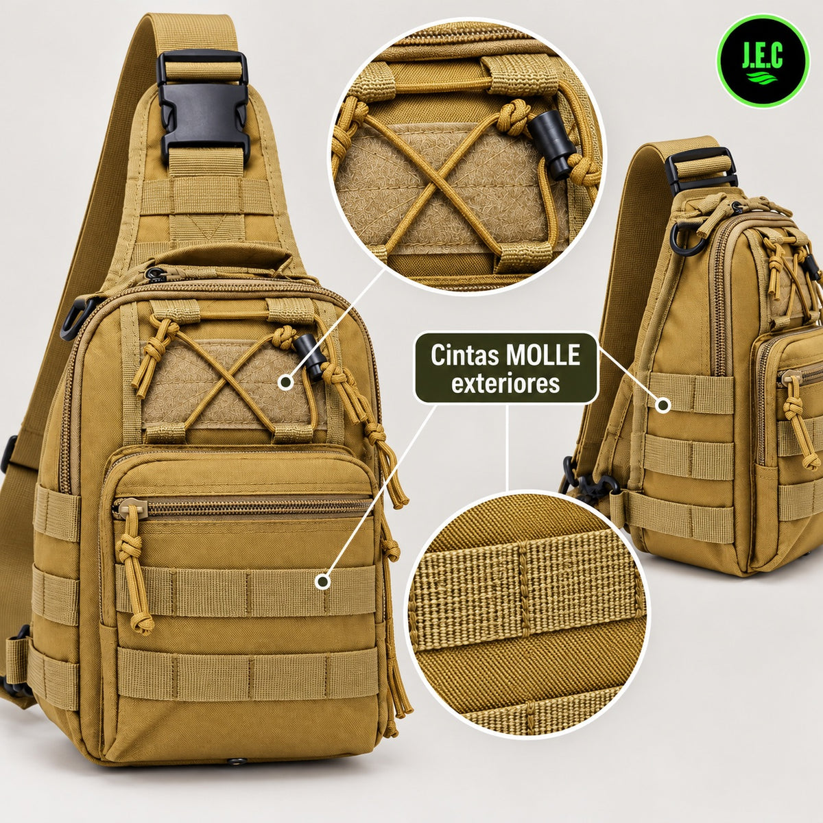 Bolso Táctico Tipo Bandolera Oxford 600D con Sistema MOLLE