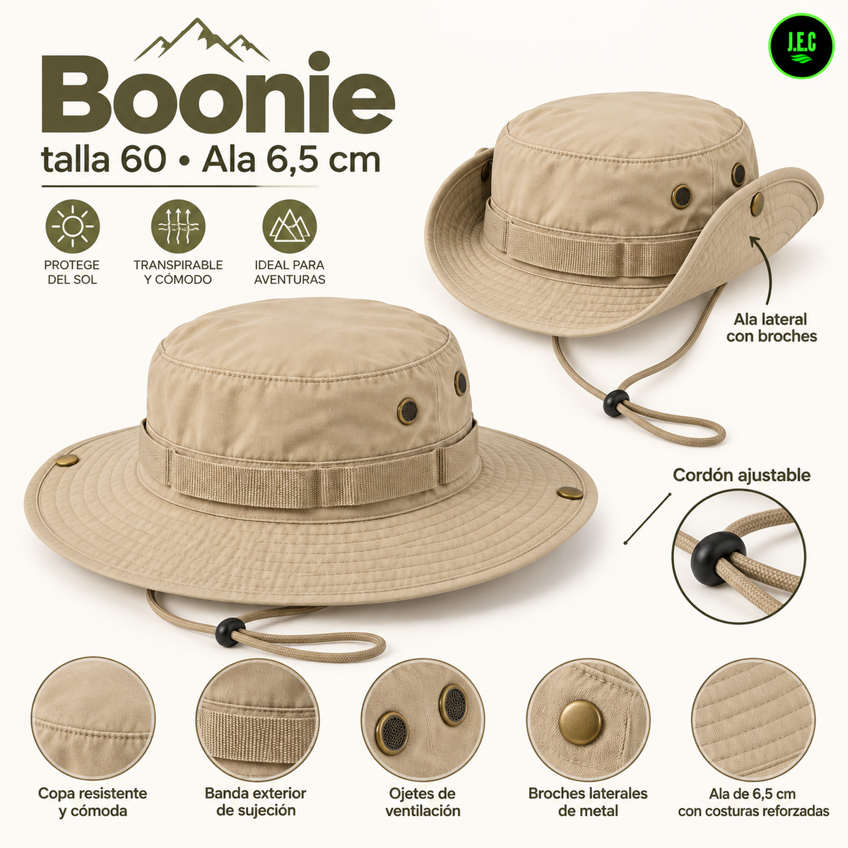 Kit Camping Carpa 4 Personas + Linterna Solar + Boonie