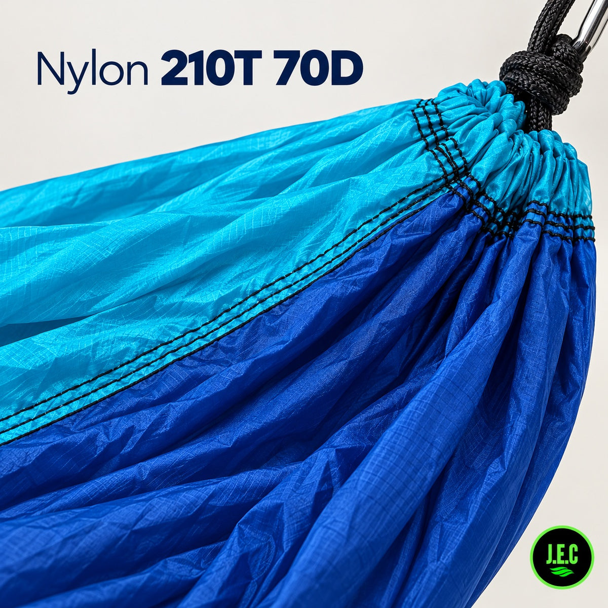 Hamaca Camping 300x200 Nylon 210T 70D Azul 2 Cuerdas