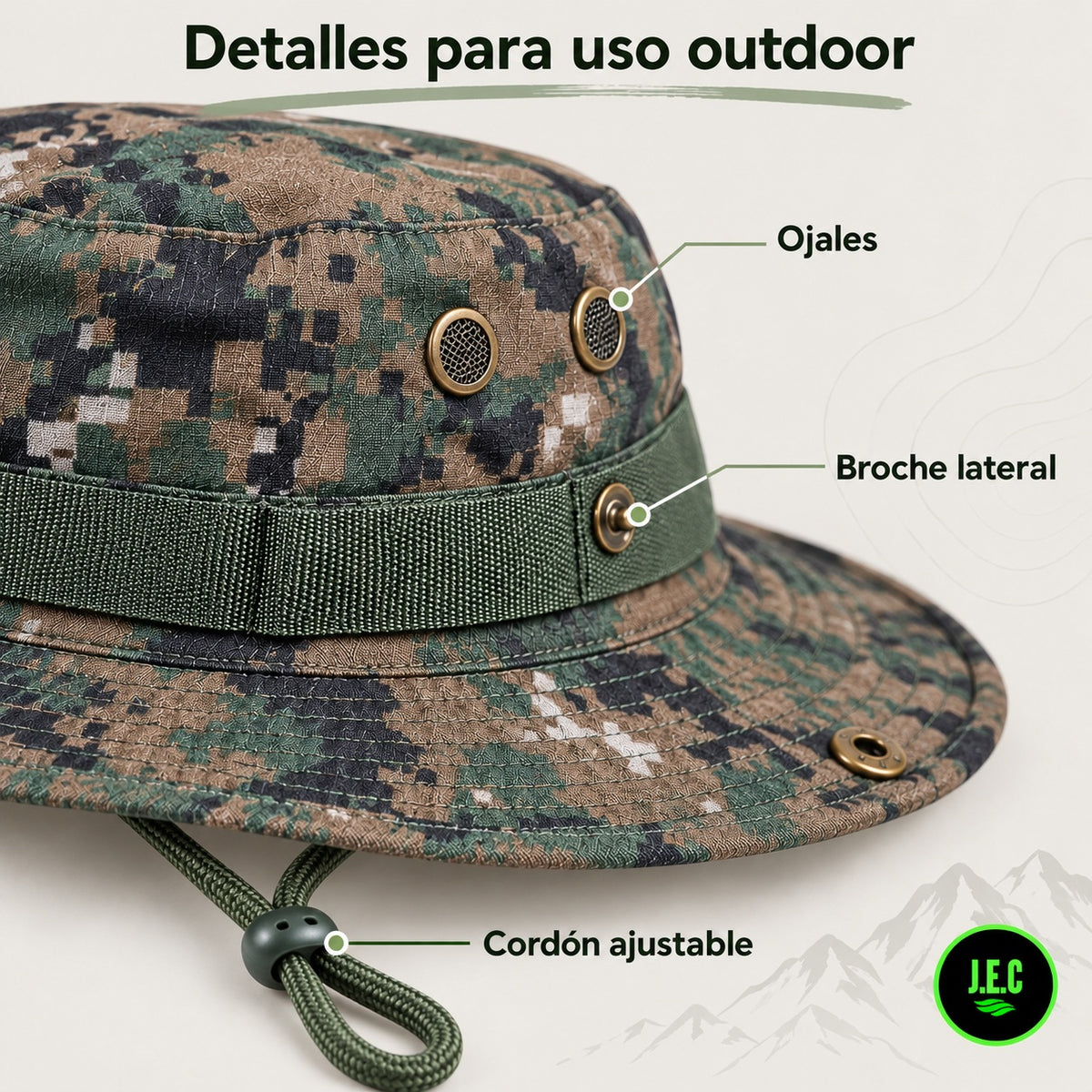 Sombrero Boonie Outdoor Pesca Caza Trekking