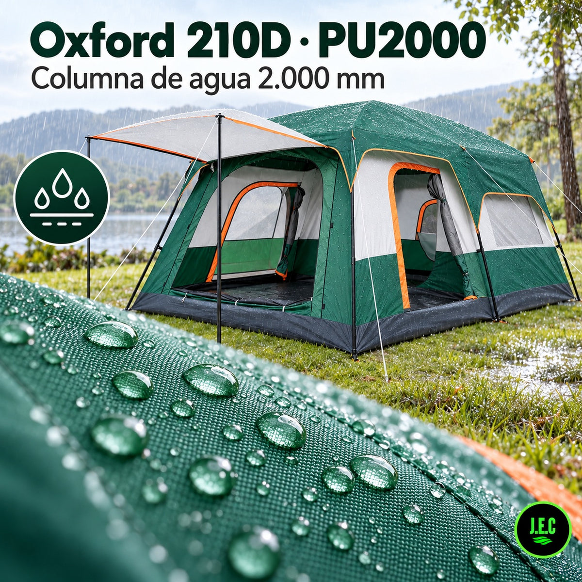Carpa Familiar 6-8 Personas 2 Dormitorios 380x260x190 cm