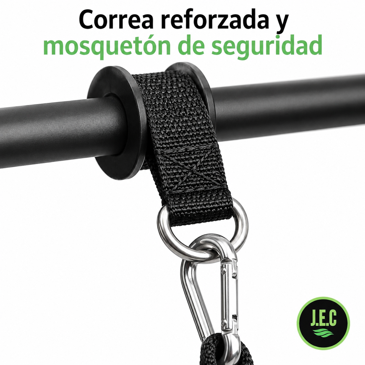 Barra con Correa para Discos, Entrenamiento de Fuerza Duradero