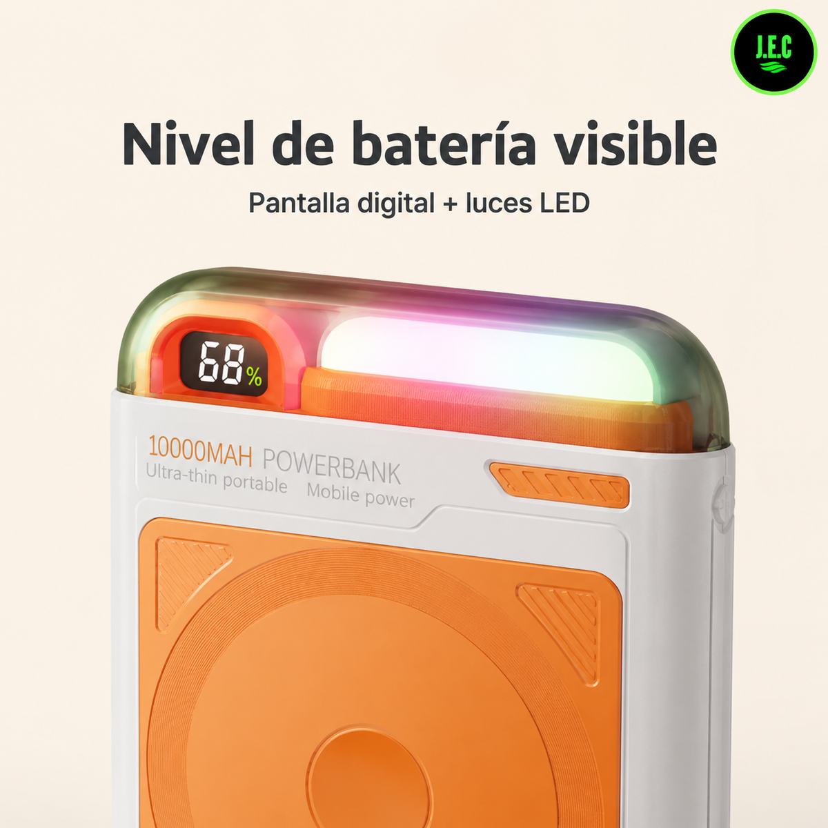 Batería Magnética Carga Rápida 22,5w  Pantalla Digital