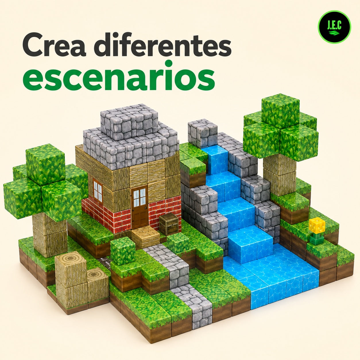 Bloques Magnéticos Pixelados de Construcción 100 Piezas