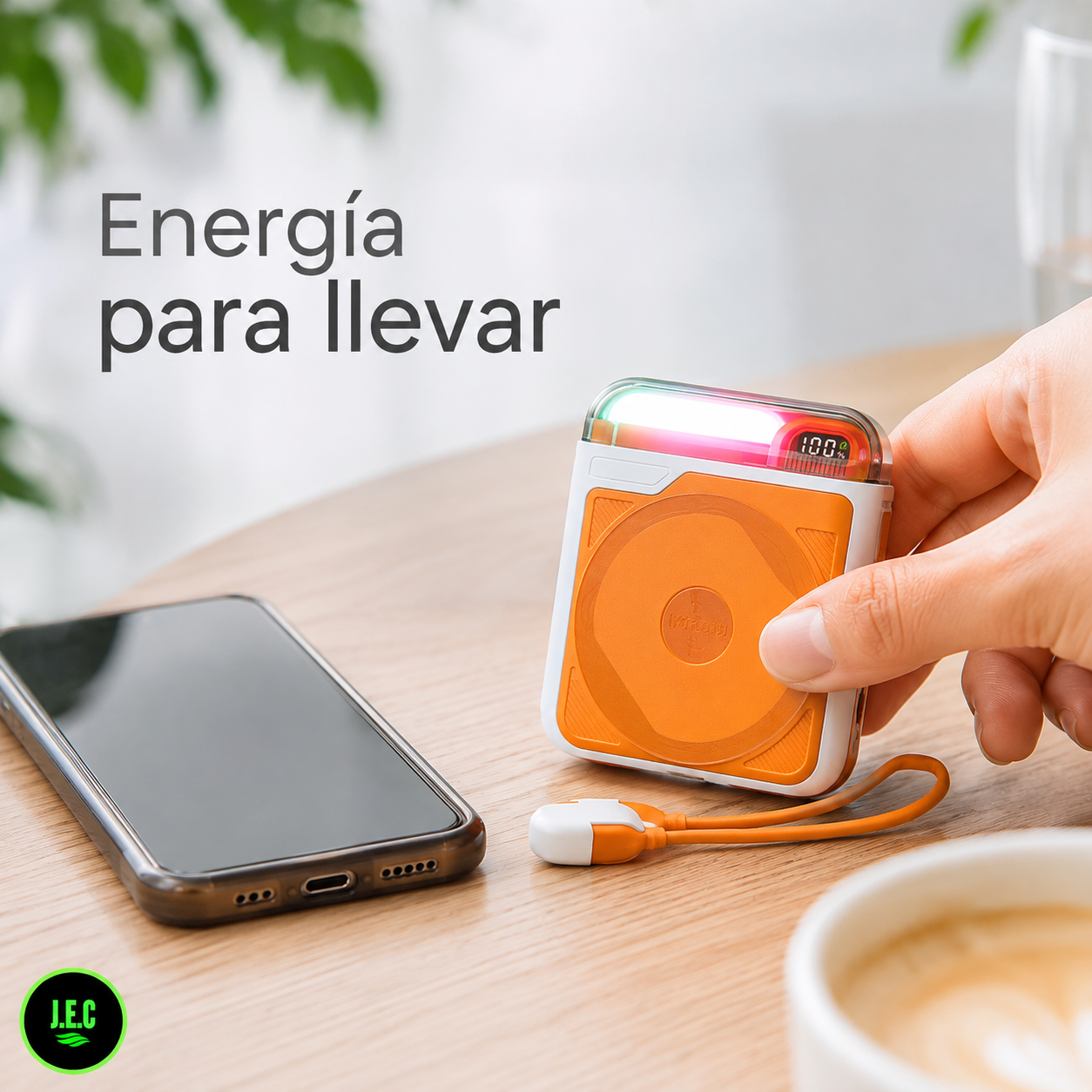 Batería Magnética Carga Rápida 22,5w  Pantalla Digital