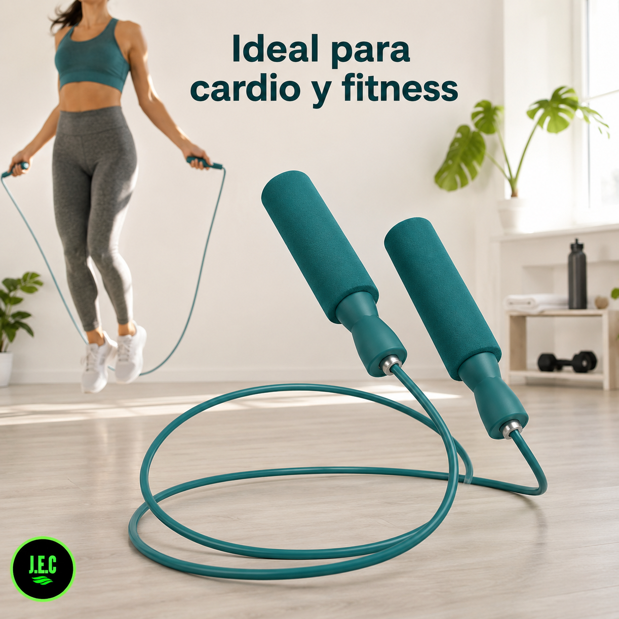 Cuerda para Saltar Fitness Ajustable con Doble Rodamiento