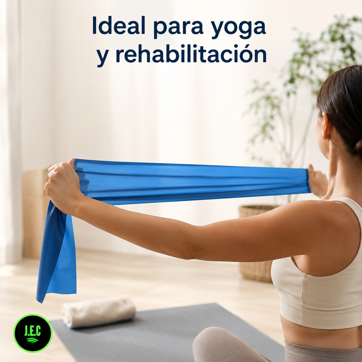 Banda Elástica Plana Tipo Tela para Yoga y Rehabilitación