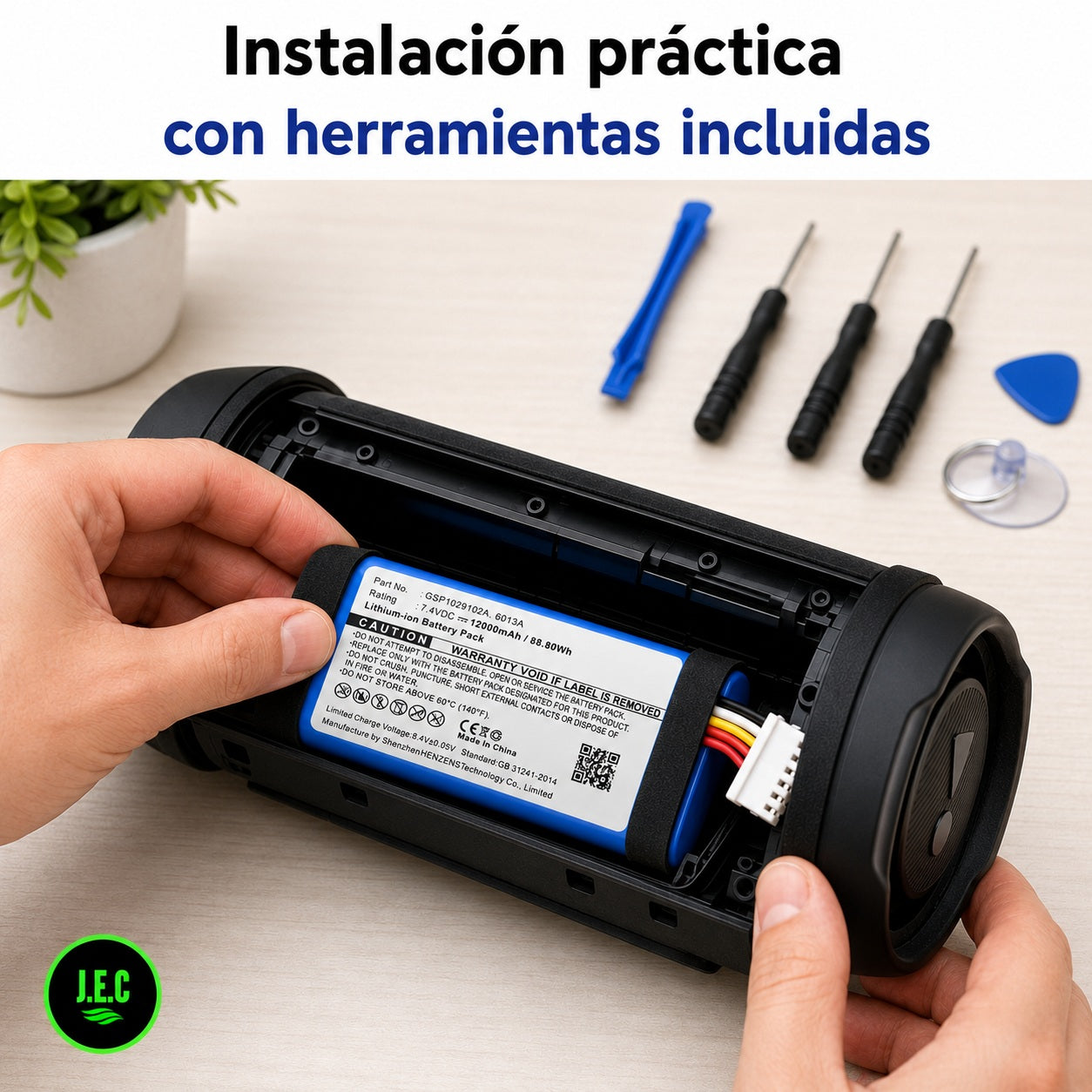 Batería de reemplazo 12000 mAh compatible para JBL Charge 4