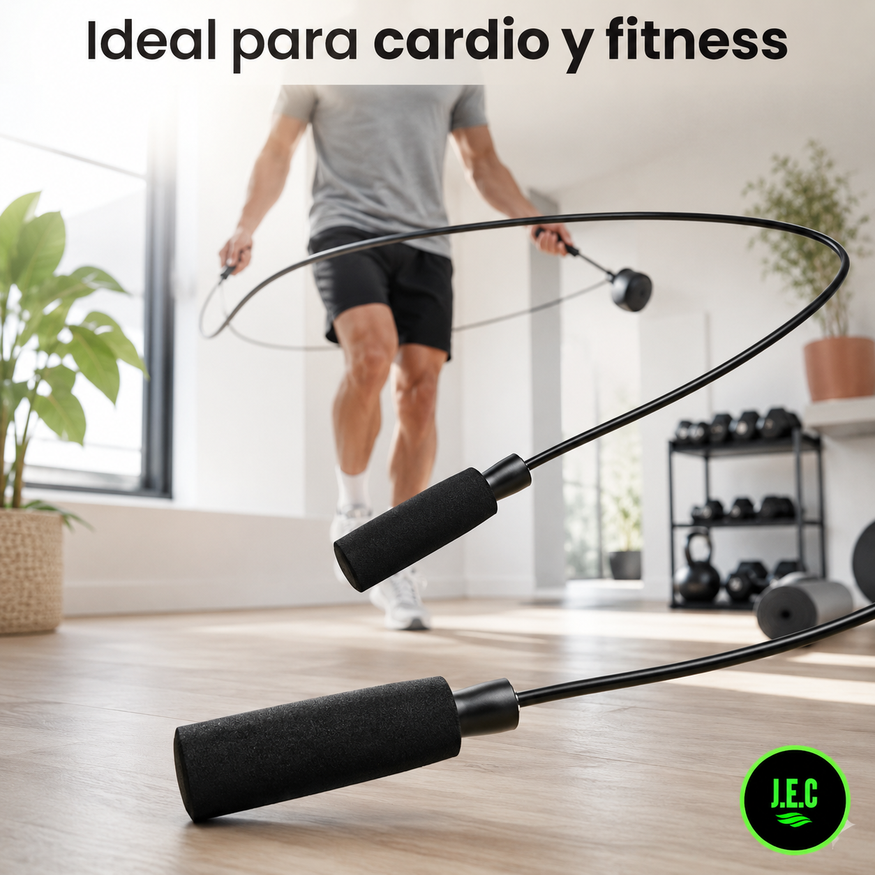 Cuerda para Saltar Fitness Ajustable con Doble Rodamiento