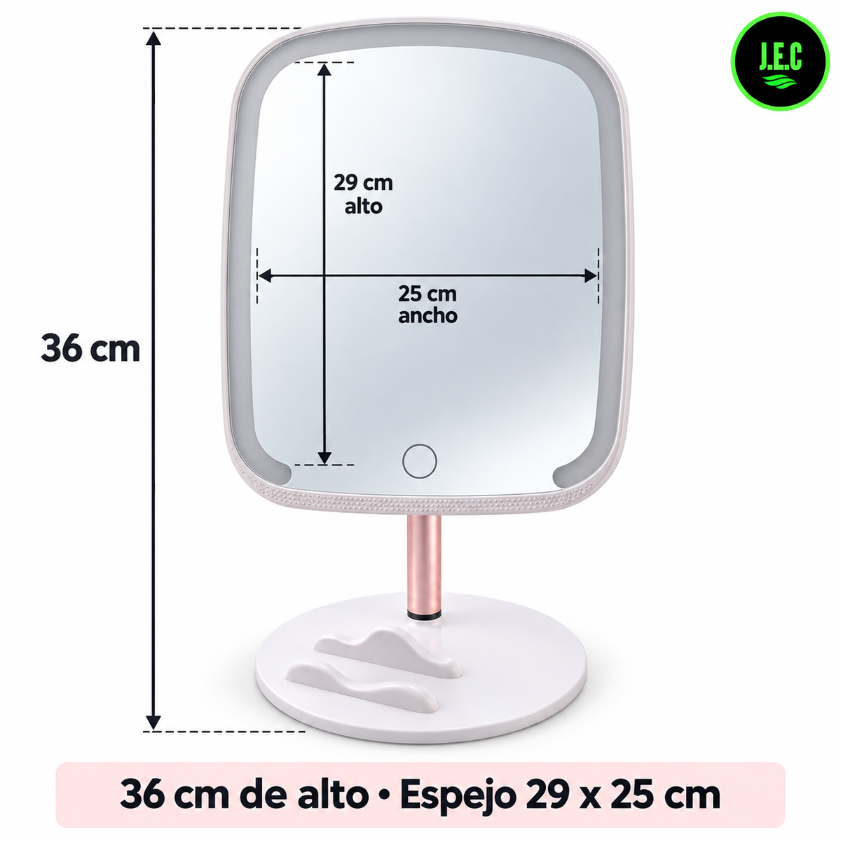 Espejo de Maquillaje LED de Mesa con Brillo Ajustable