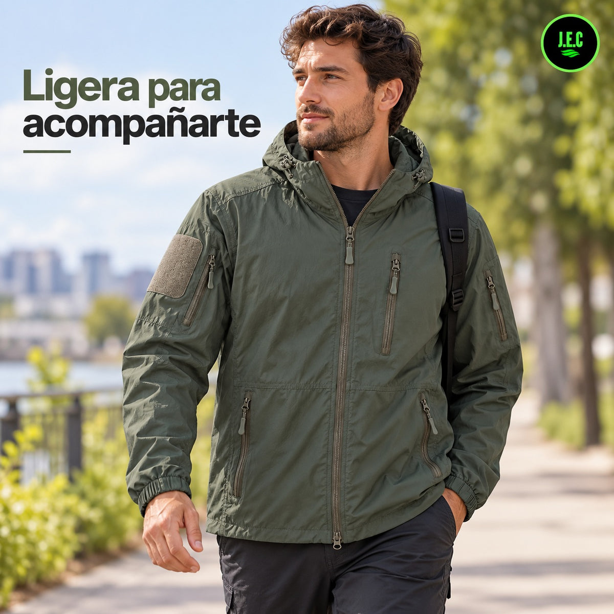 Chaqueta Cortaviento Hombre Con Capucha