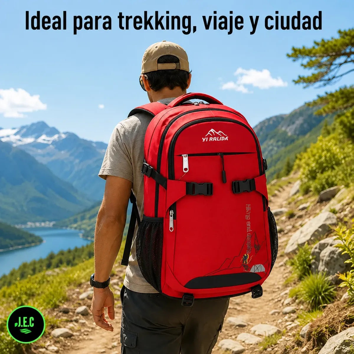 Mochila Outdoor 55L Impermeable para Viaje y Trekking