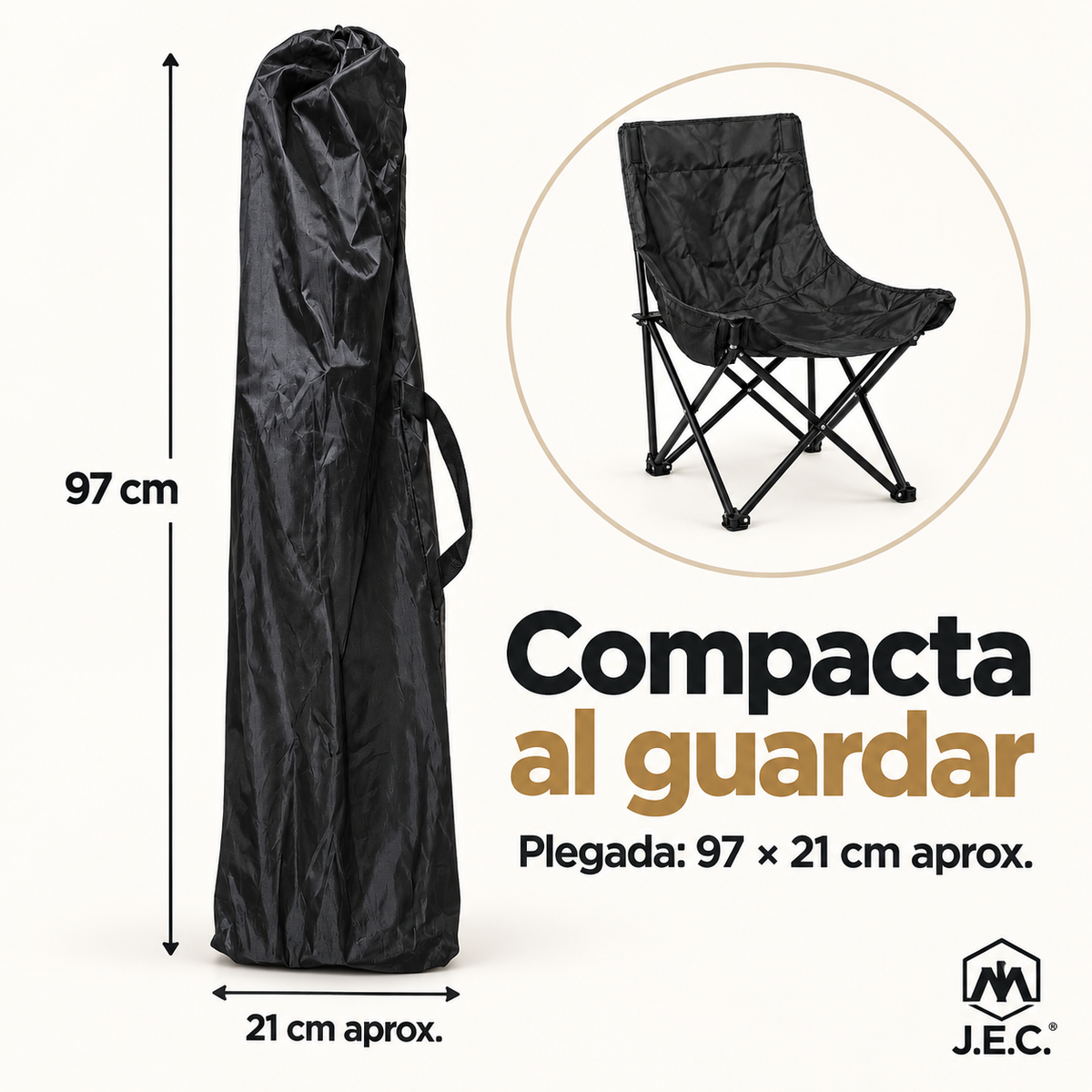 Silla Camping Plegable respaldo alto Con Estuche
