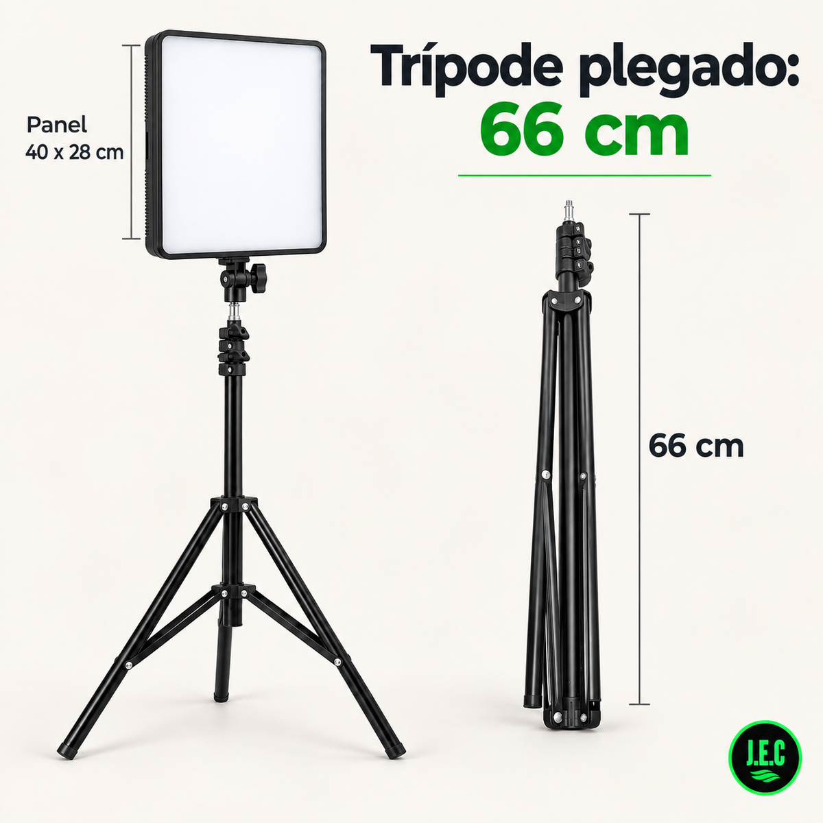 Kit Iluminación Panel LED RL-19 con Trípode IRM 2m