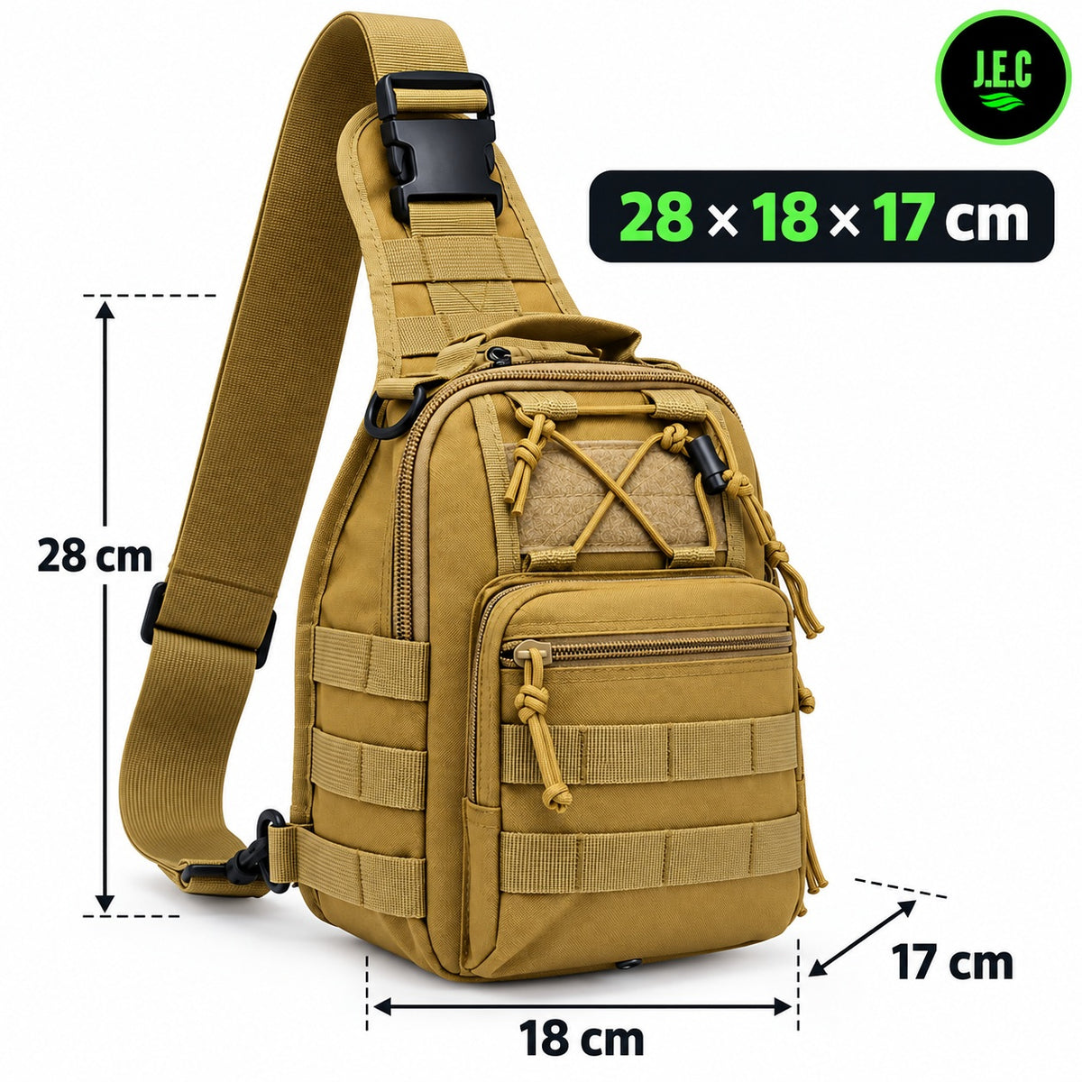 Bolso Táctico Tipo Bandolera Oxford 600D con Sistema MOLLE