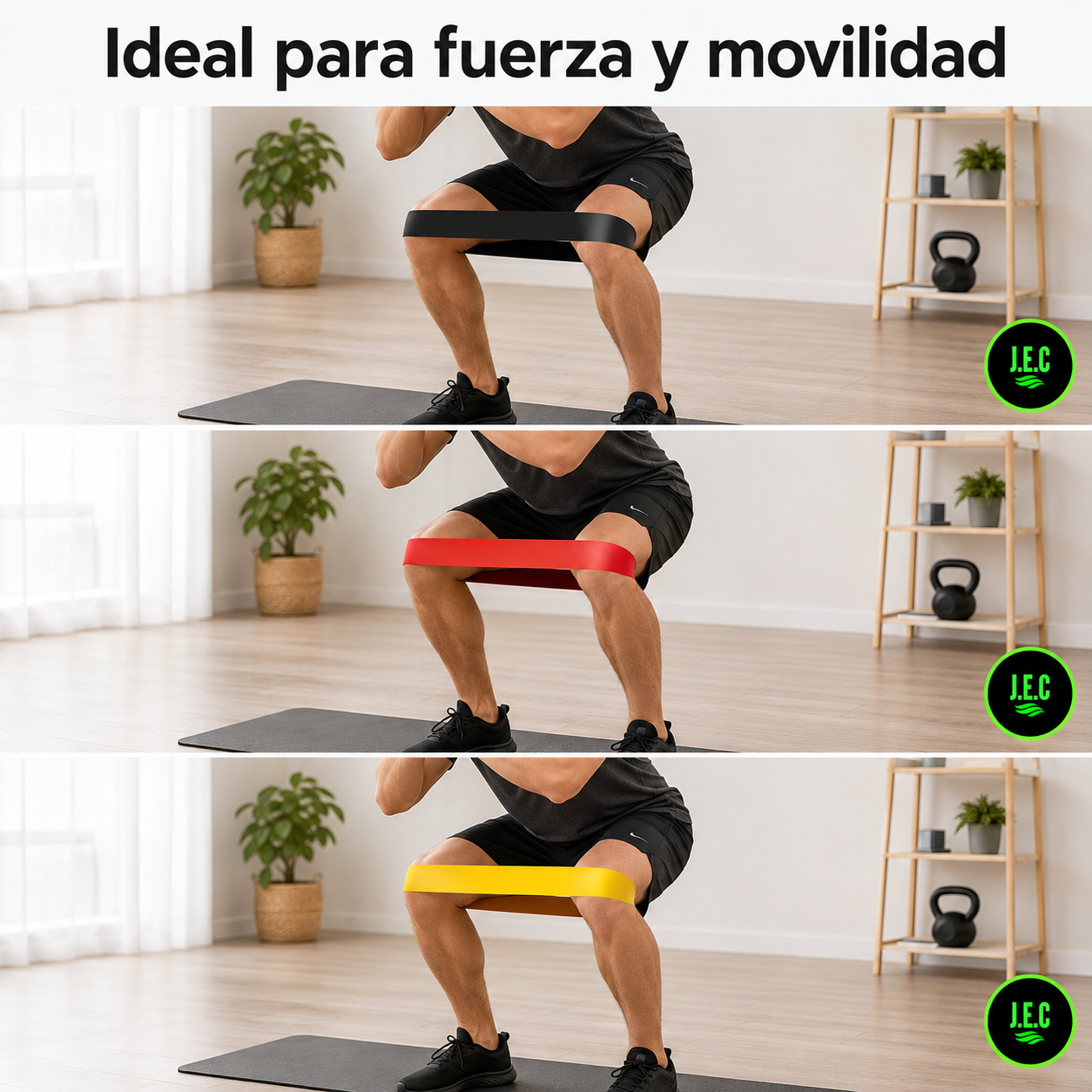 Banda Elástica de Resistencia Amarilla 20lb Fitness J.E.C
