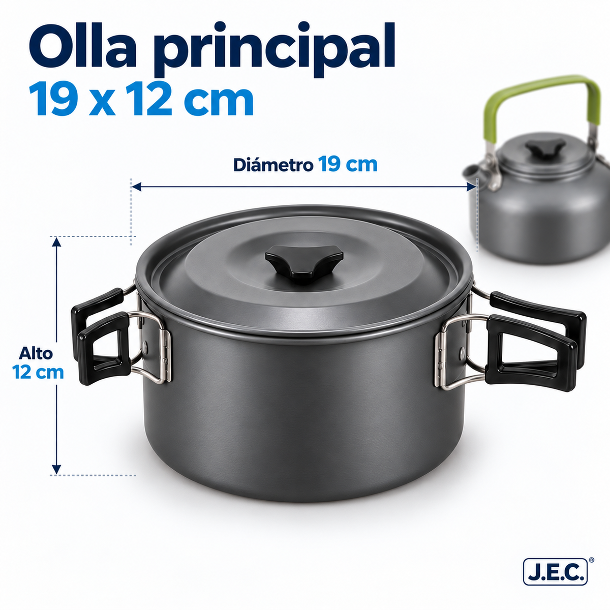 Kit Camping Cocinilla + Set Cocina 16 Piezas con Tetera