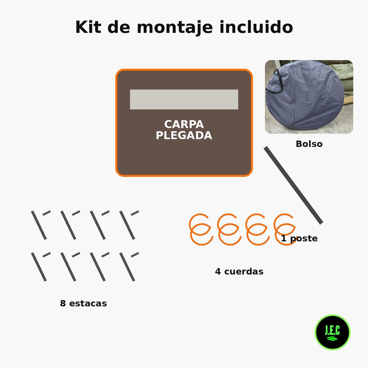 Carpa Camping Café 280x200x120 cm con Fibra de Vidrio