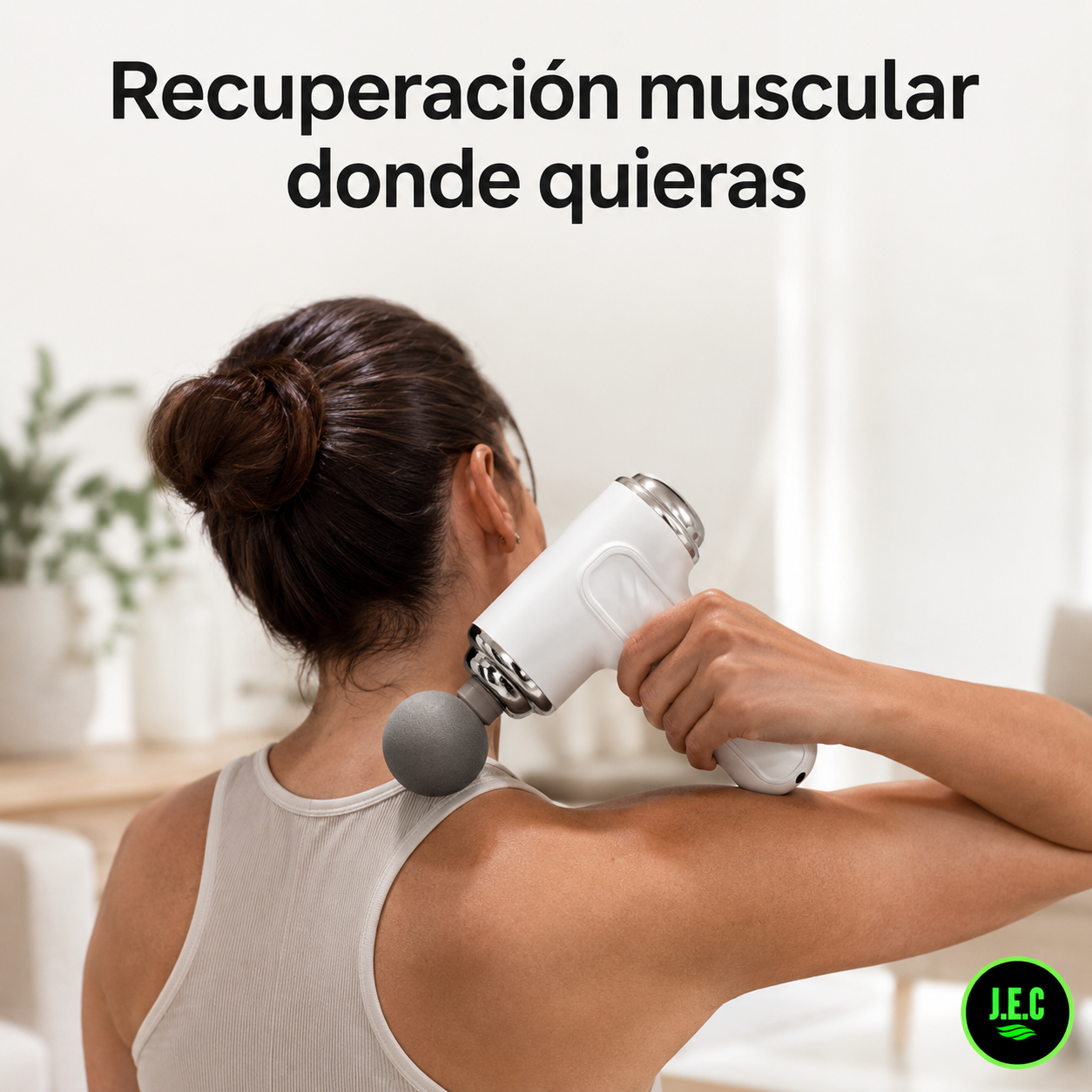 Pistola de Masaje Portátil 6 Modos + 8 Cabezas