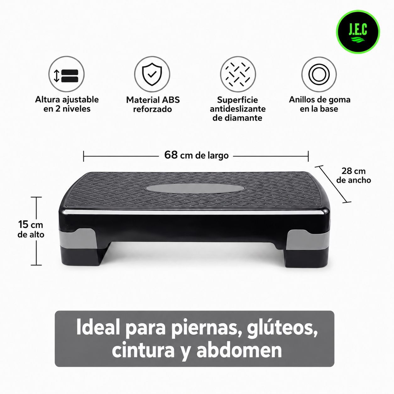 Step Aeróbico 2 Niveles 68 Cm Antideslizante Fitness