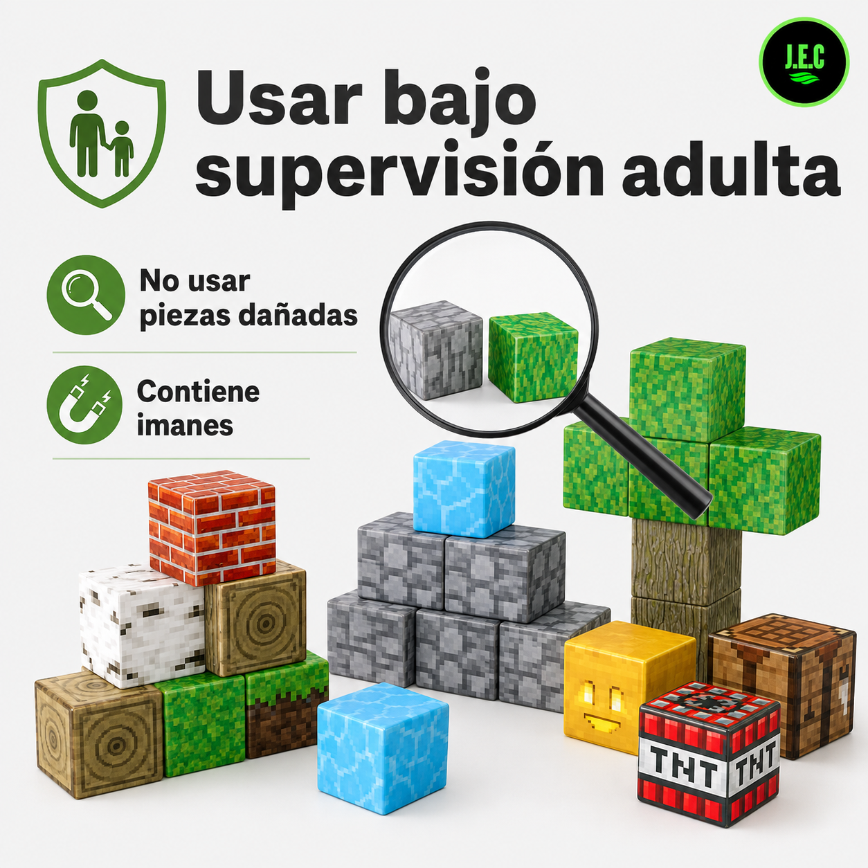 Bloques Magnéticos Pixelados de Construcción 100 Piezas