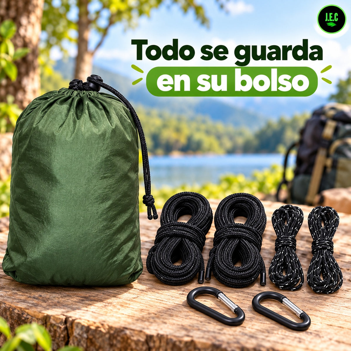 Hamaca Camping con Mosquitero 265x140 cm Nylon 210T