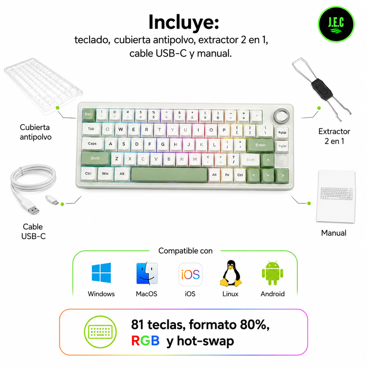 Teclado Mecánico Gamer RK Royal Kludge R75 en Español