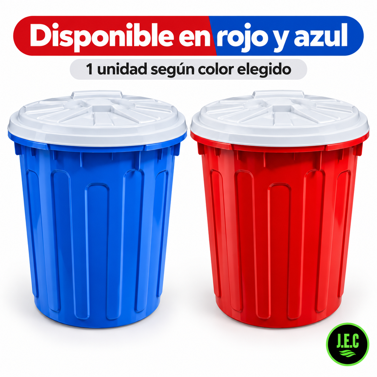 Basurero Plástico Redondo con Tapa 20 L