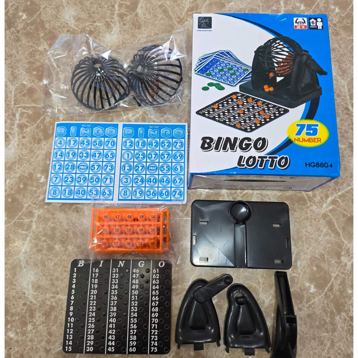 Bingo Lotto 75 números con bolillero y 10 cartones