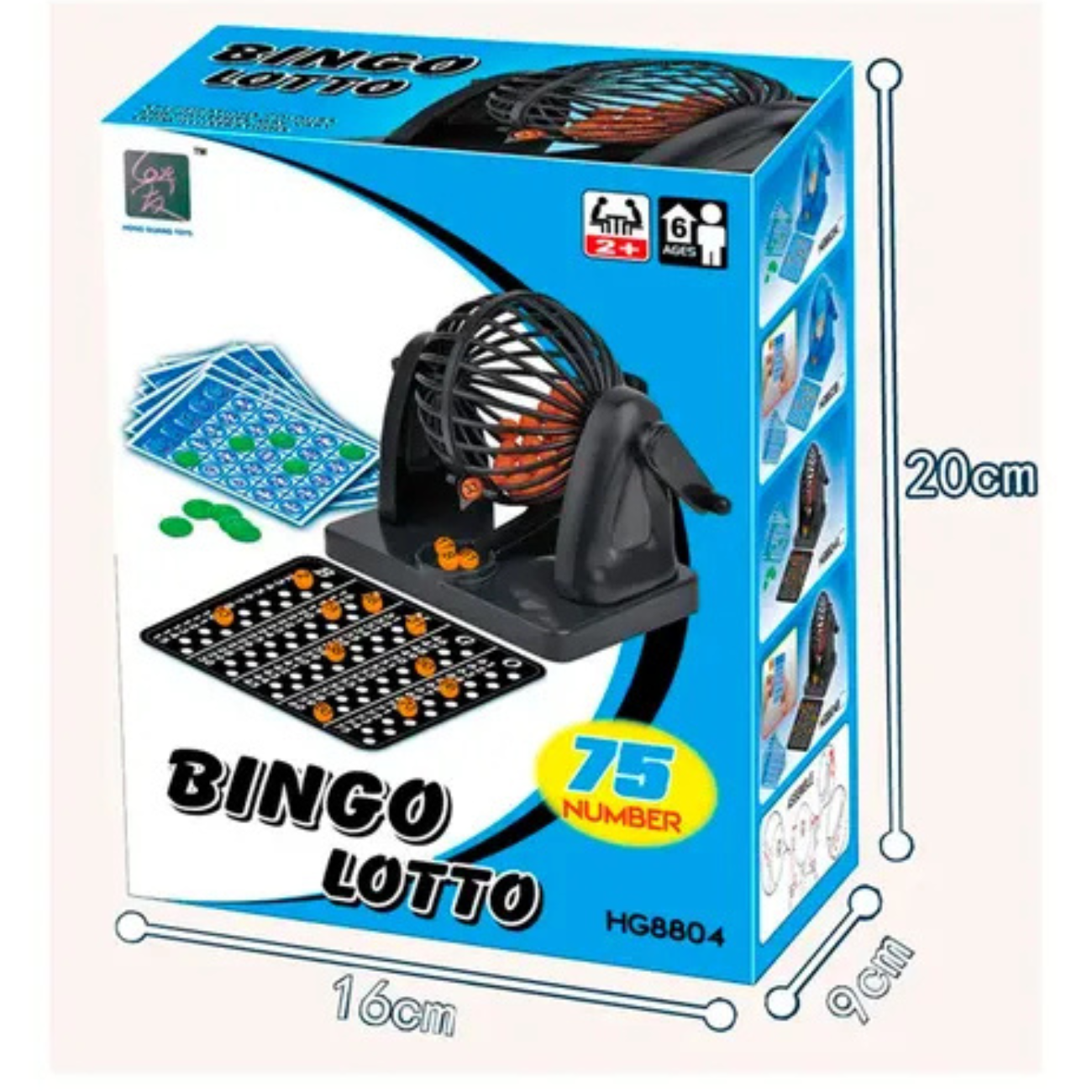Bingo Lotto 75 números con bolillero y 10 cartones