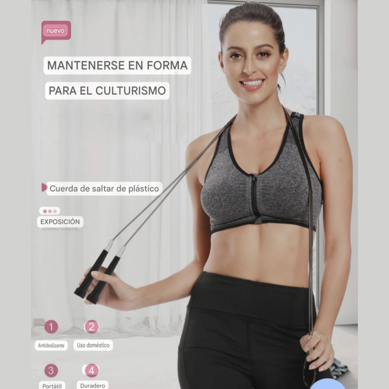 Cuerda de Saltar Profesional Ajustable Cardio Gym