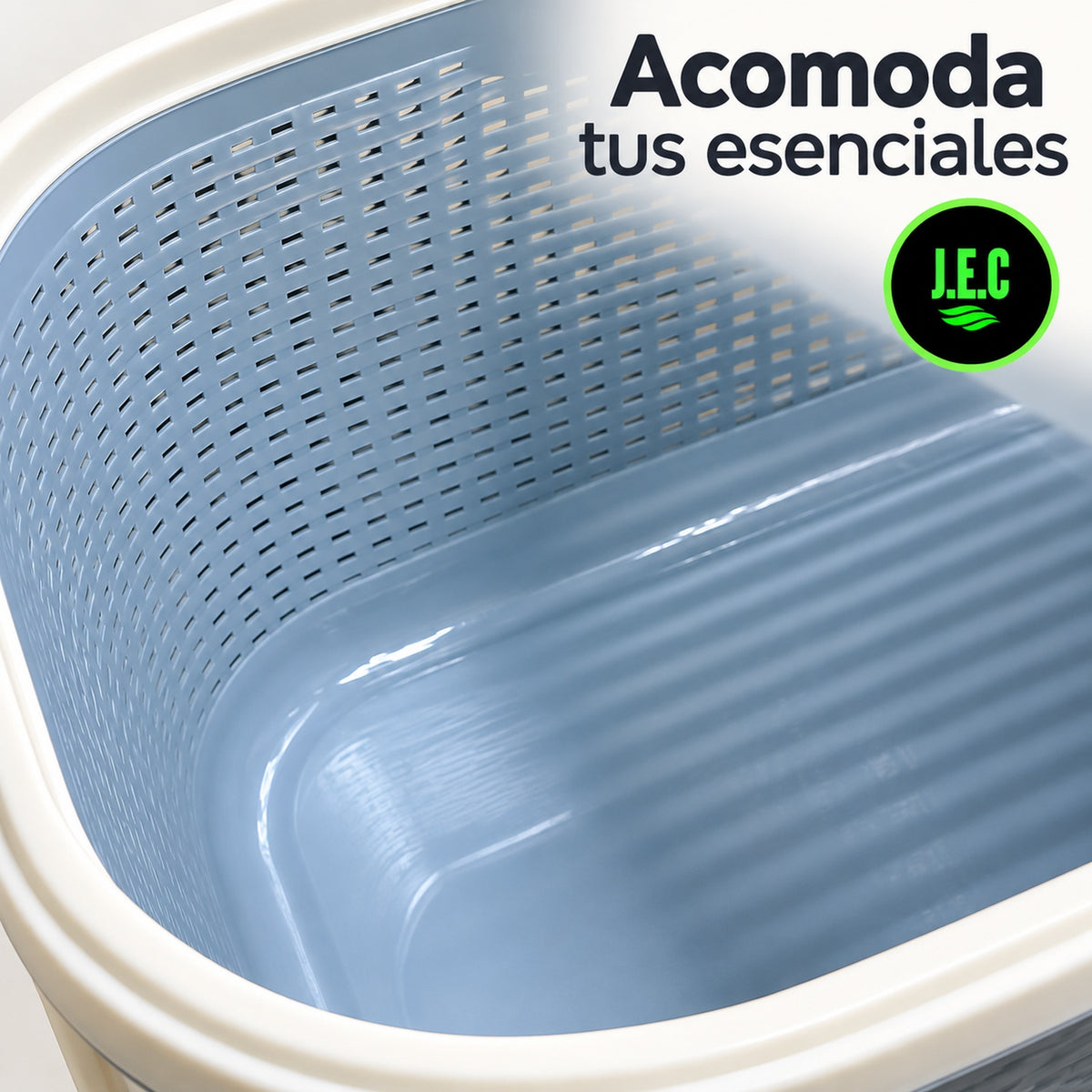 Canasta picnic multiuso con asas y doble tapa · 46 cm