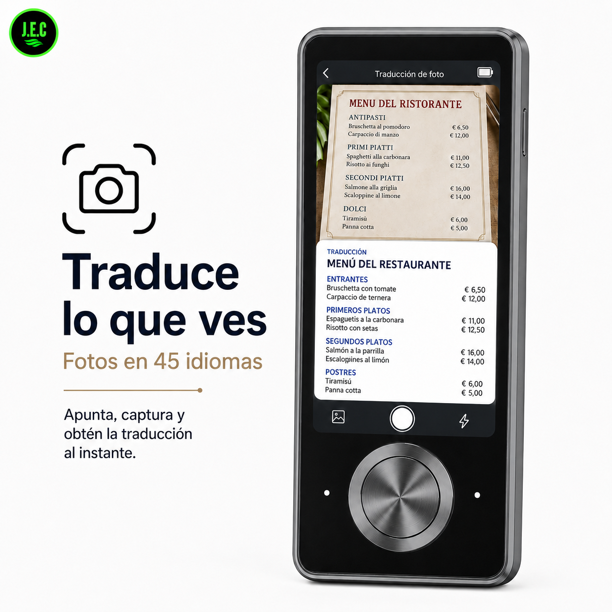 Traductor M9 con IA — 107 Idiomas, Voz y Fotos Offline