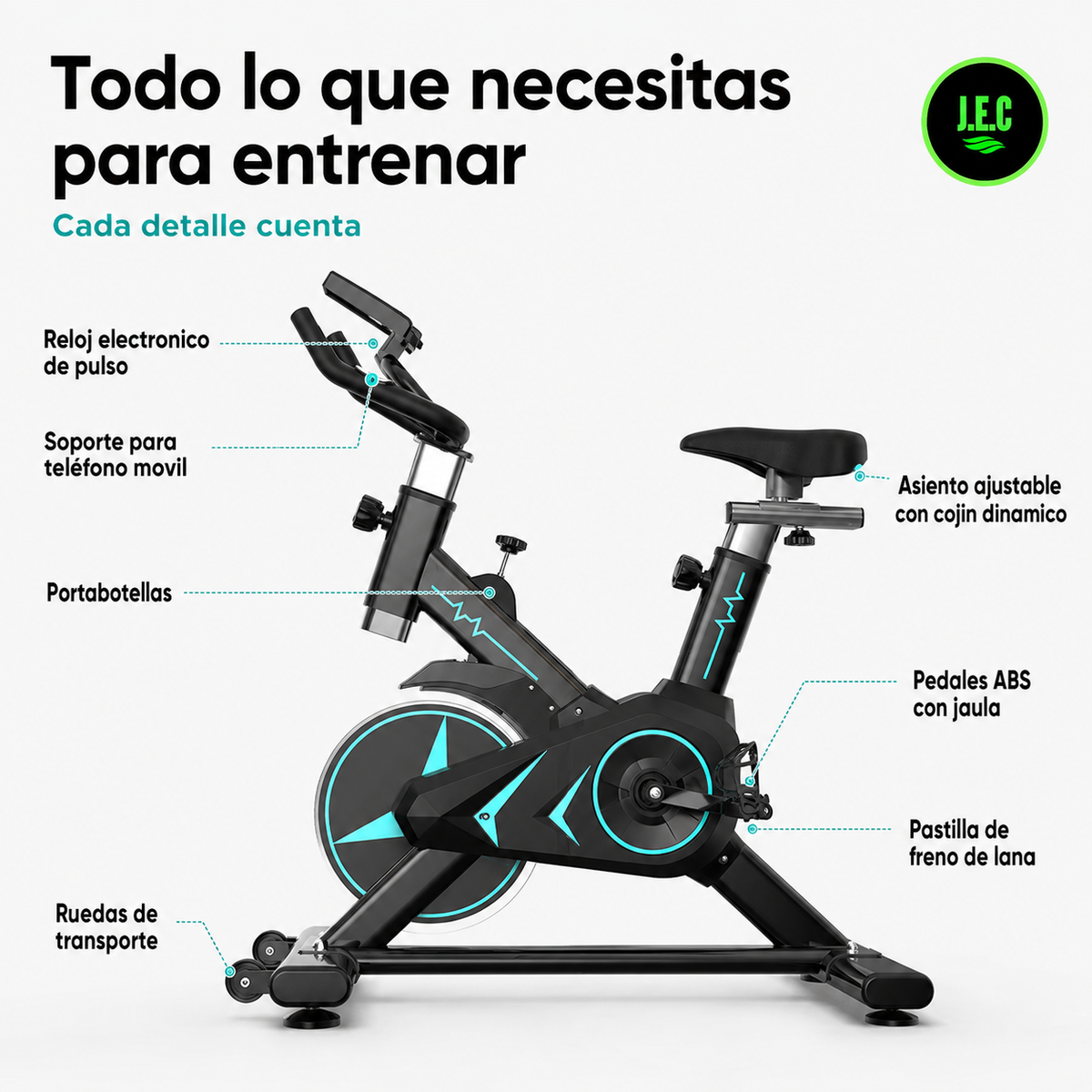 Bicicleta Spinning Sensor Cardiaco y Asiento Dinamico
