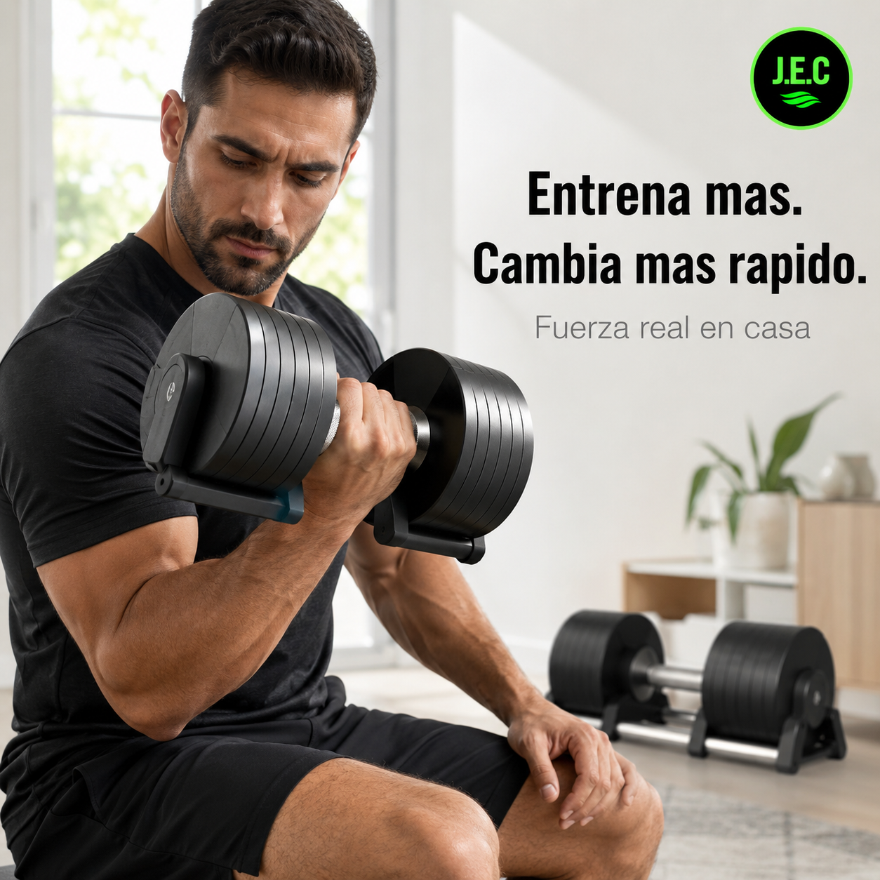 Mancuerna Ajustable Hierro 2 a 20kg Engranaje 6 Posiciones
