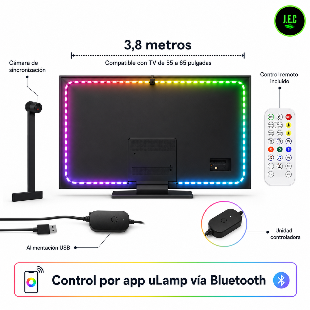 Tira Led Inteligente de 5 Metros con Sincronización de Imagen