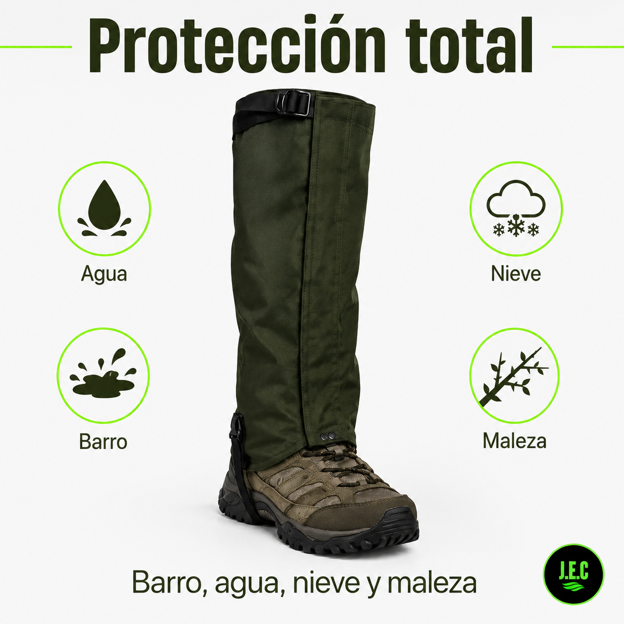 Polainas Trekking Impermeables con Triple Anclaje Oxford