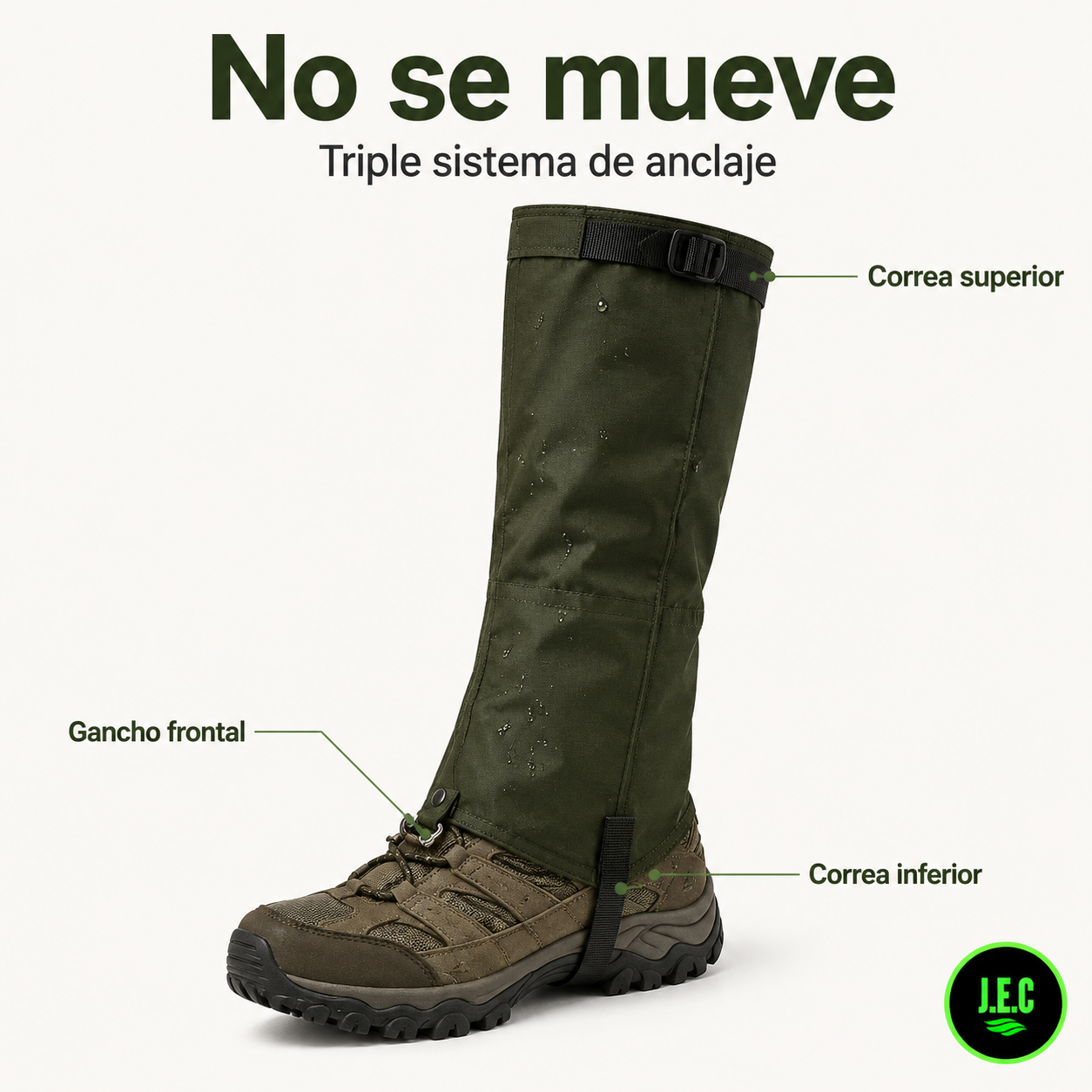 Polainas Trekking Impermeables con Triple Anclaje Oxford