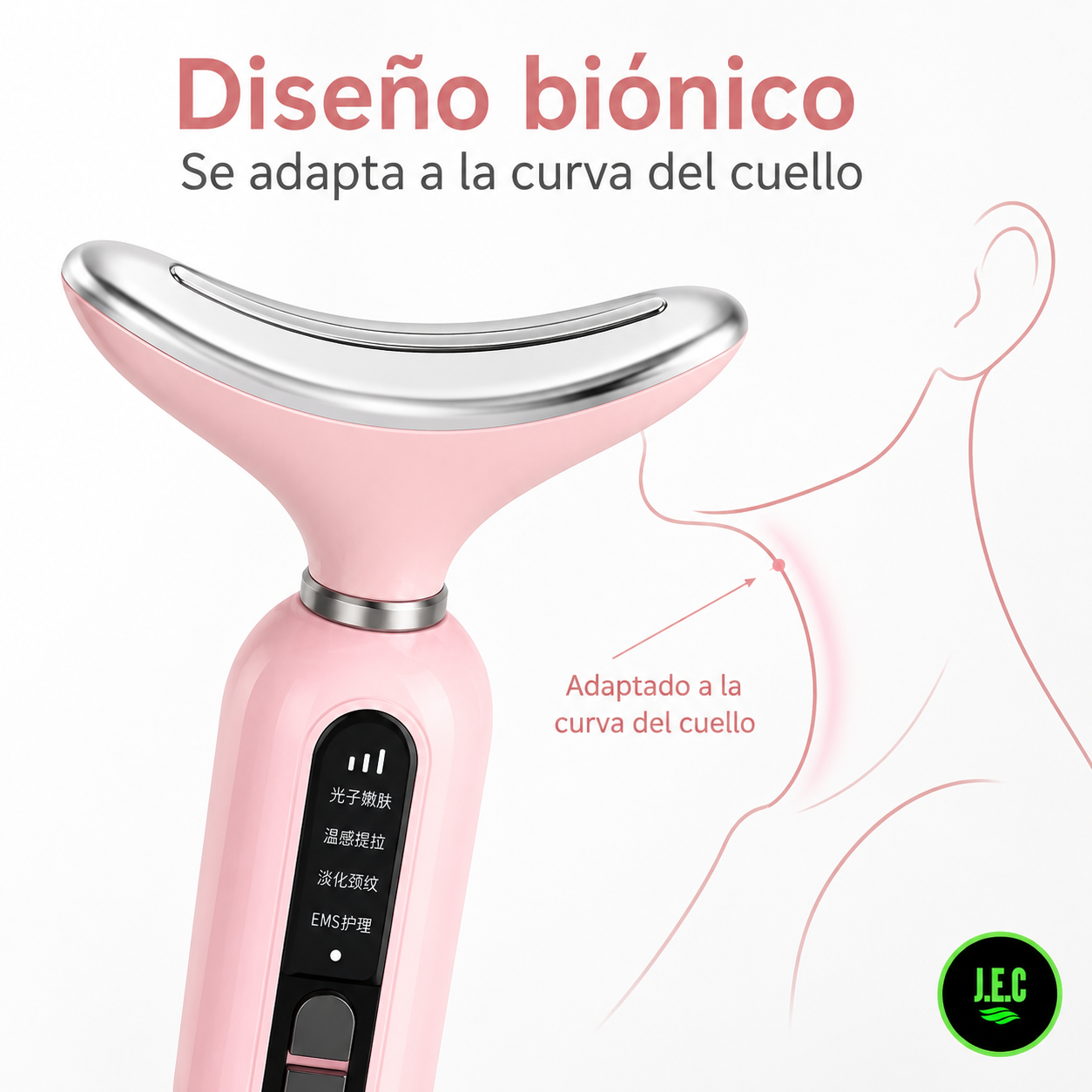 Dispositivo Facial EMS LED Vibracion para Cuello Rostro