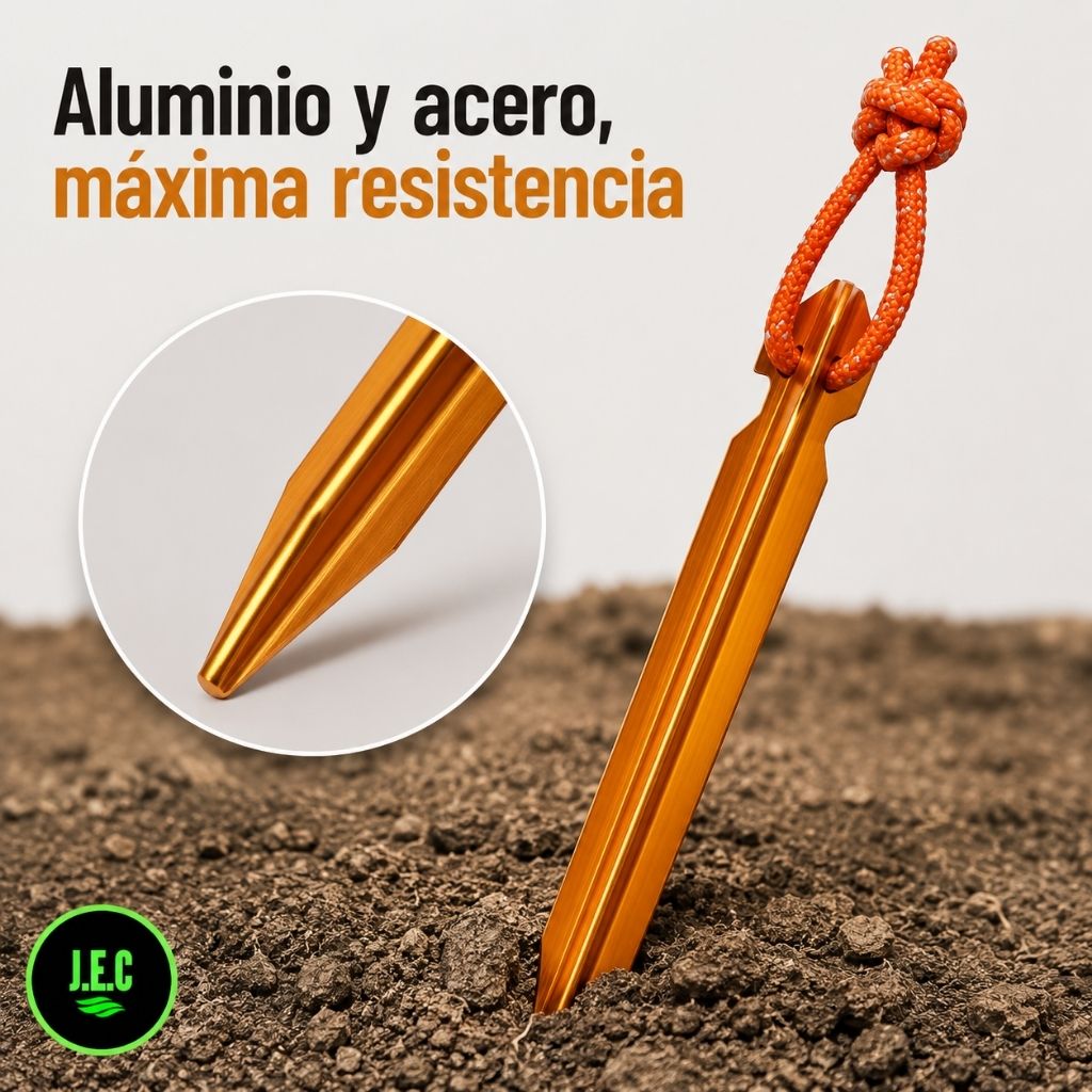 Estacas de Aluminio y Acero para Camping  Toldos y Carpa