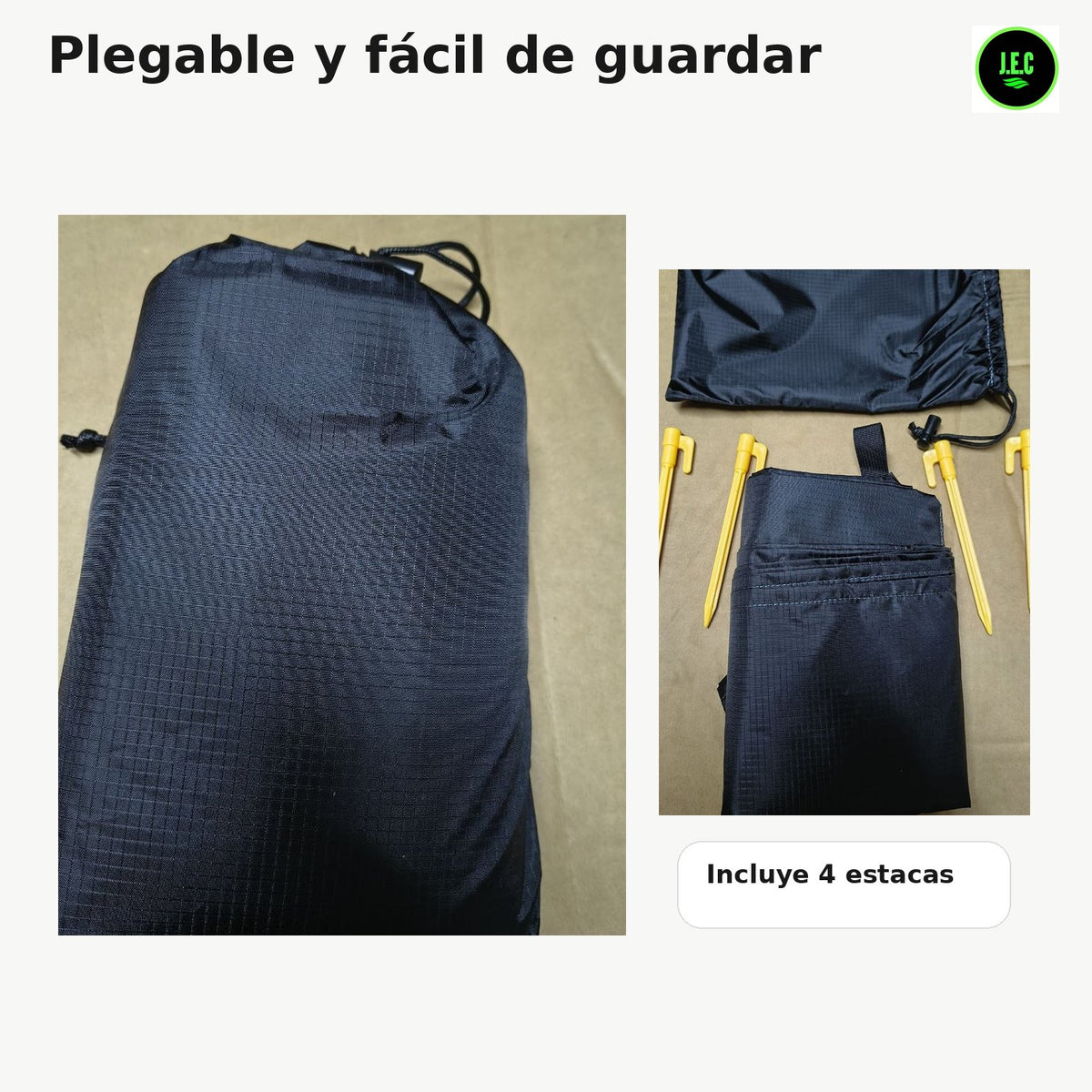 Manta compacta para picnic y camping 200 × 210 cm