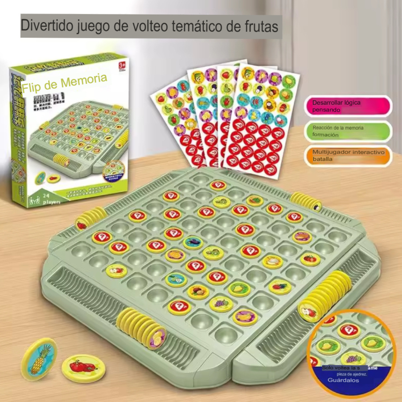 Juego De Memoria Familiar Con Tablero Y Fichas Educativo