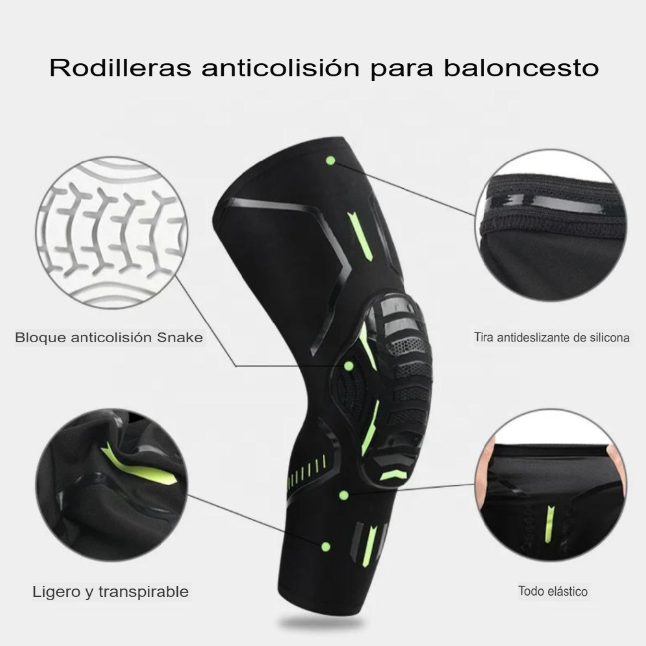 Rodillera Deportiva Antigolpes – Compresión, Protección y Antideslizante