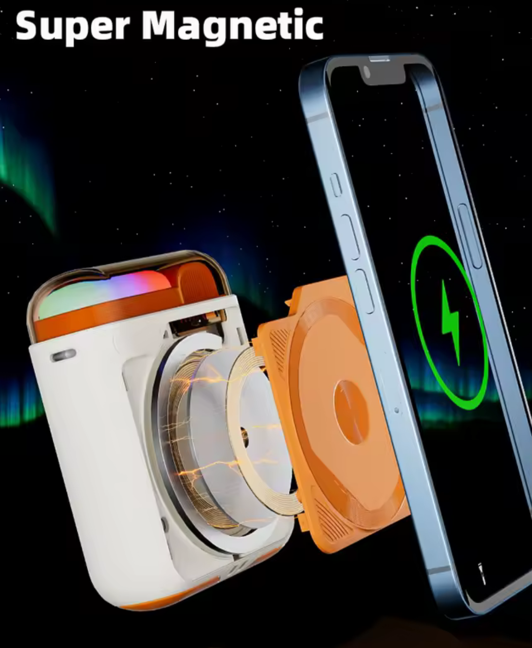 Batería Magnética Carga Rápida 22,5w  Pantalla Digital