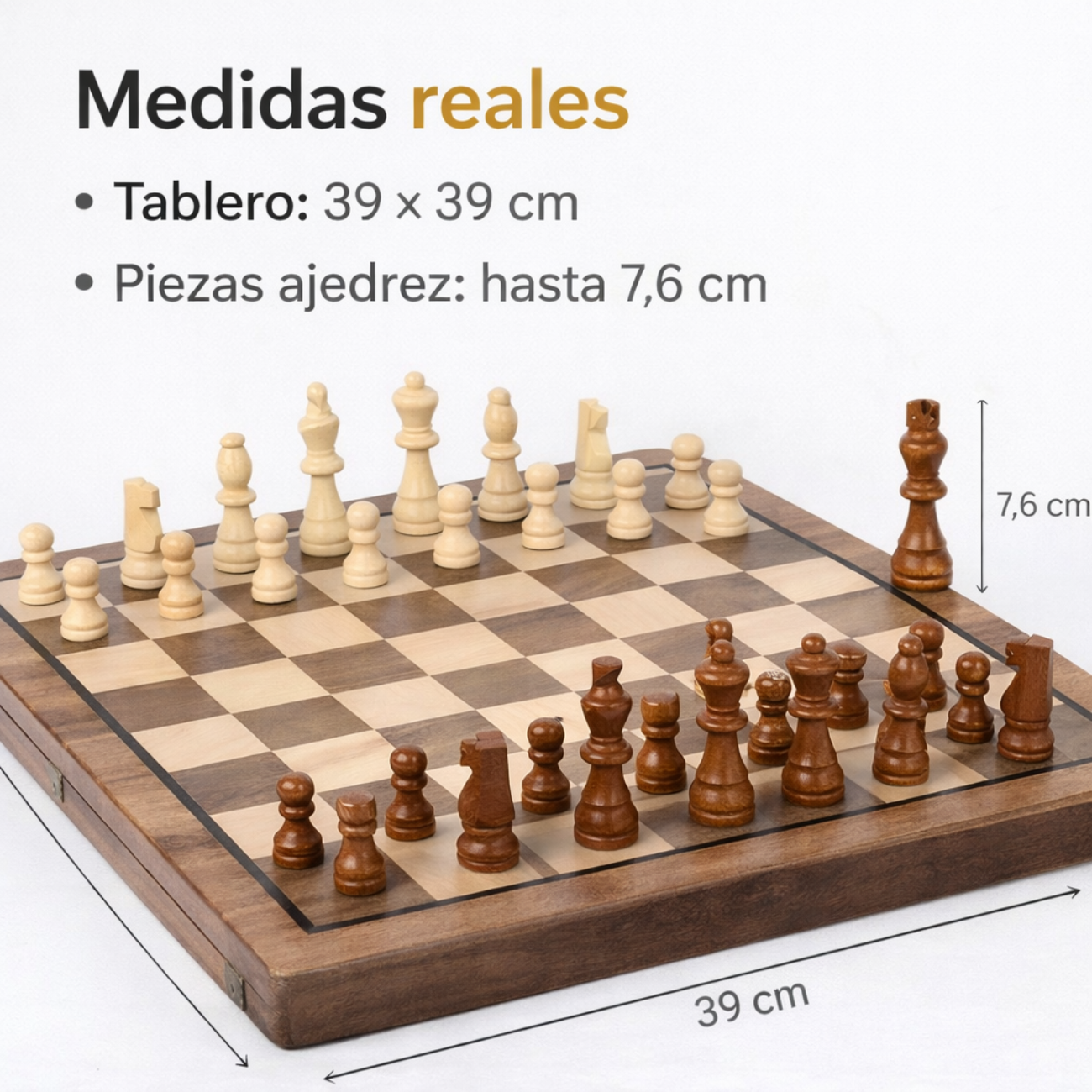 Juego Ajedrez y Damas 2 en 1 Magnético de Madera Premium