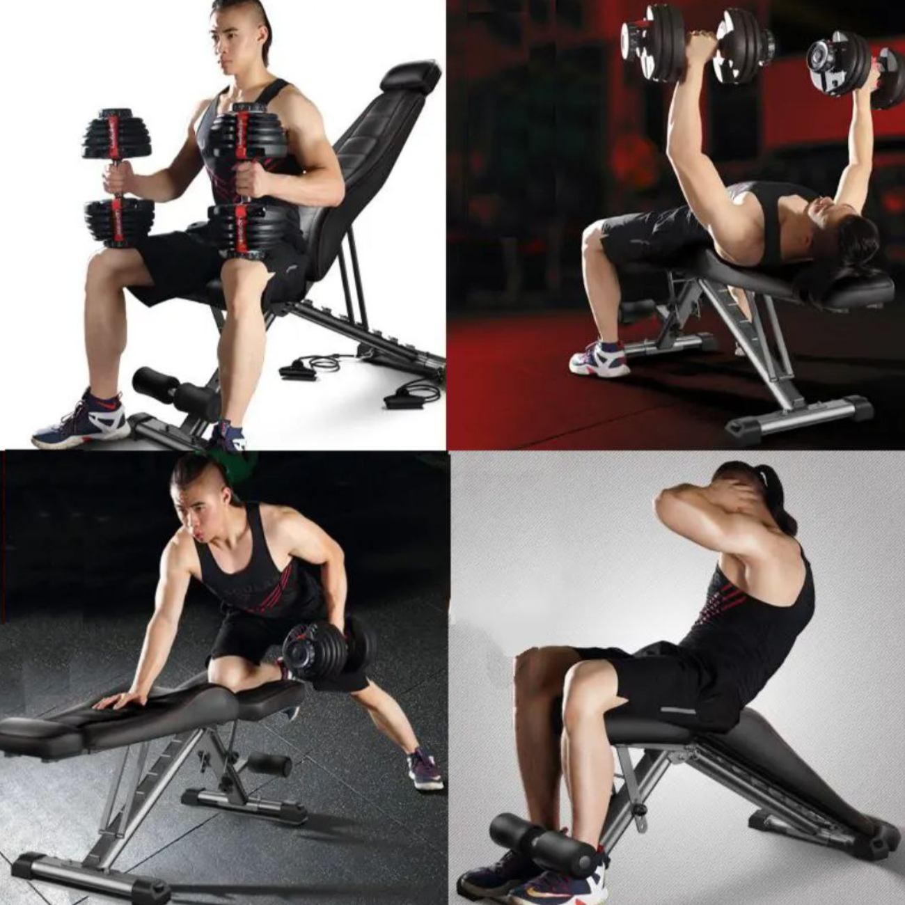 Banco De Ejercicios Premium Ajustable Plegable 300 Kg