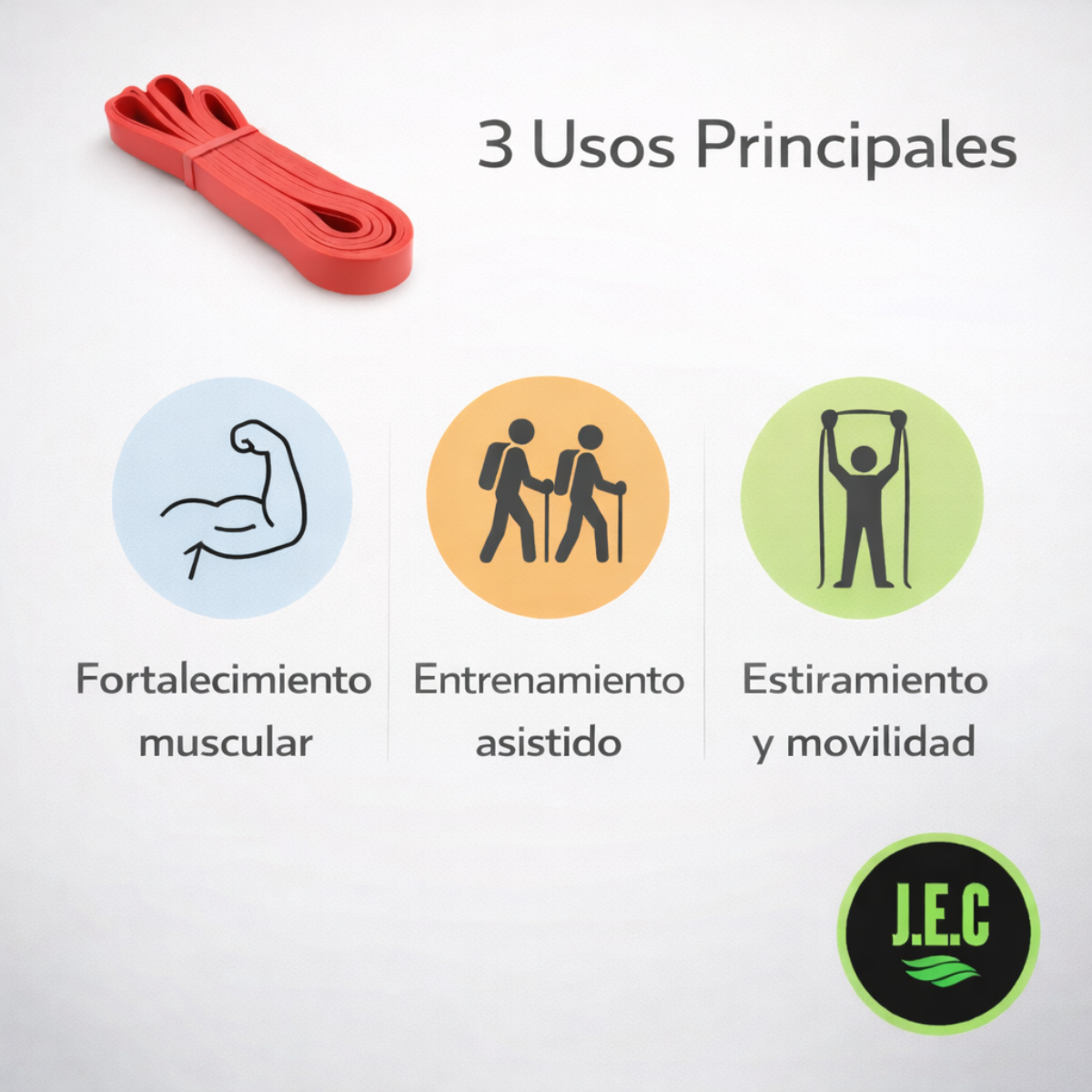 Banda Elástica de Resistencia Loop Roja 35lb Fitness